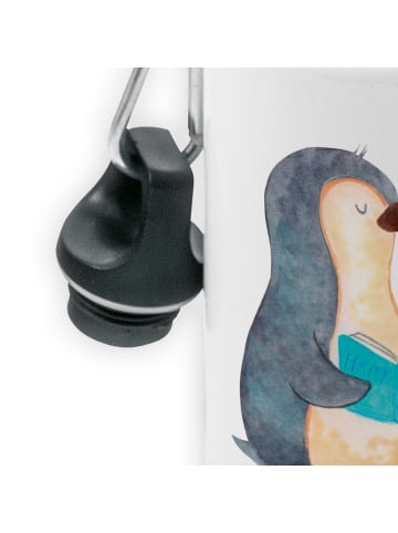 Mr. & Mrs. Panda Trinkflasche Pinguin Buch ohne Spruch in Weiß