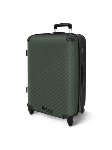 MuchoWow Suitcase, Koffer, Reisekoffer Dunkelgrünes Linienmuster