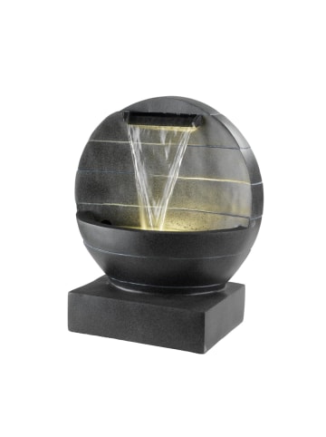 MARELIDA Gartenbrunnen mit Wasserfall und LED Beleuchtung H: 59cm in anthrazit