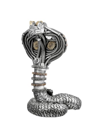 GILDE Figur Steampunk Cobra silberfarben - (H) 30,5 cm