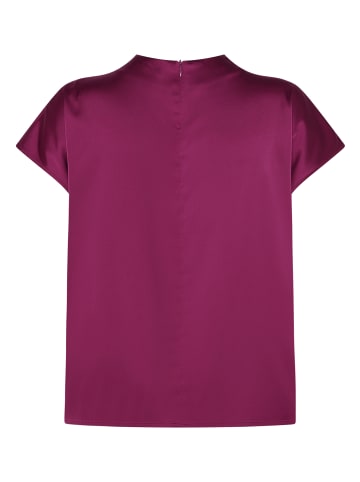 Zero Satin-Bluse mit Kragen in Magenta Purple