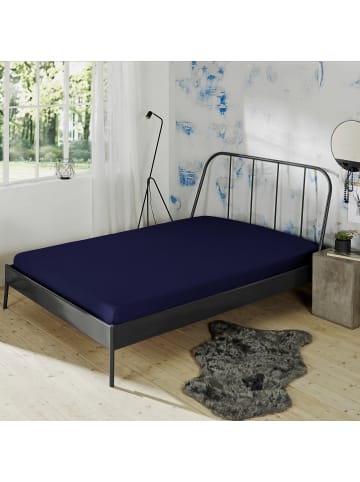 Erwin Müller Mako-Interlock-Jersey Bio Spannbettlaken München in dunkelblau