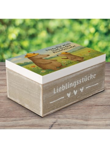 Mr. & Mrs. Panda Box Bären mit Hut Design mit Spruch in Weiß