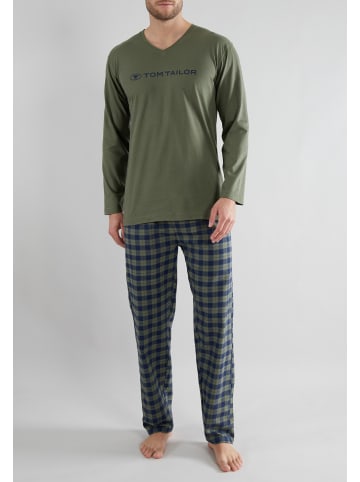Tom Tailor X-Mas Pyjama in grün-mittel-Karo