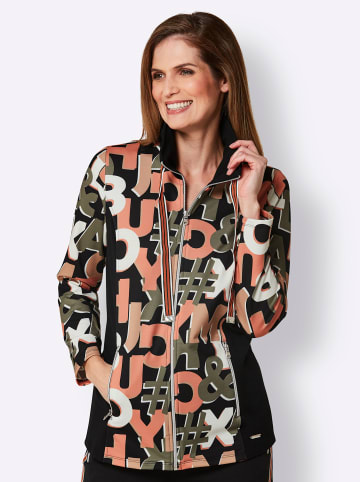 WITT WEIDEN Jacke in schwarz-papaya-bedruckt