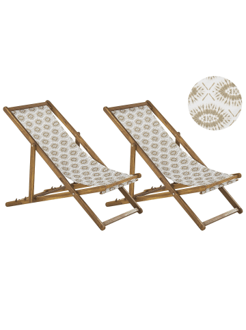 Beliani 4-tlg Gartenliege ANZIO in Beige/Braun