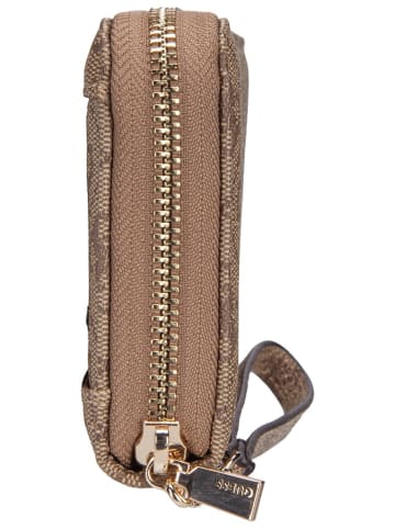 Guess Geldbörse Brenton Slg Large Zip Around in Latte Logo