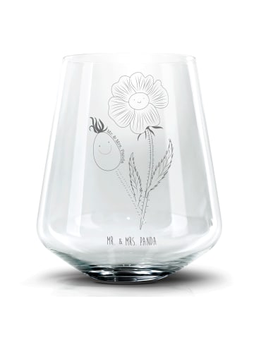 Mr. & Mrs. Panda Blümchentail Glas Blume HageRundunge ohne Spruch in Transparent