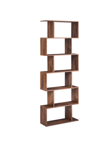 Beliani Bücherregal VALDOSA in Braun - (W) 70 x (H) 191 x (L) 24 cm