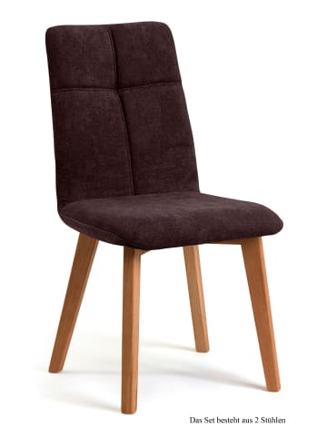 58 aufm Kessel ESSZIMMERSTUHL (2er-Set) Dillian 47x92x60 Eiche geölt/Marsala