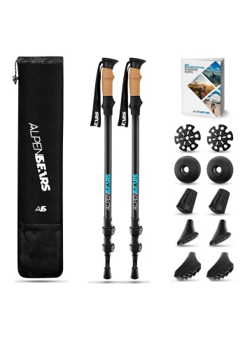 Alpen Bears Wanderstöcke Aluminium Damen  Schwarz