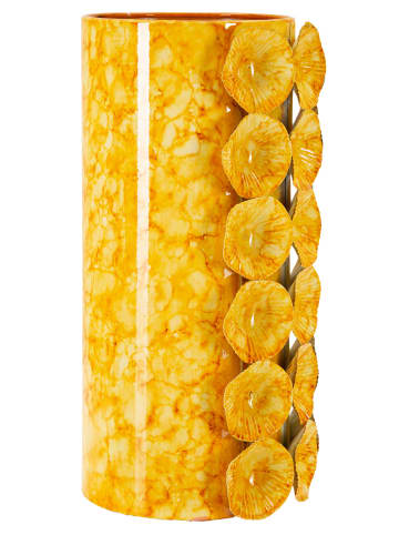 Mauro Ferretti Gelbe Metallvase 16x15x33 cm