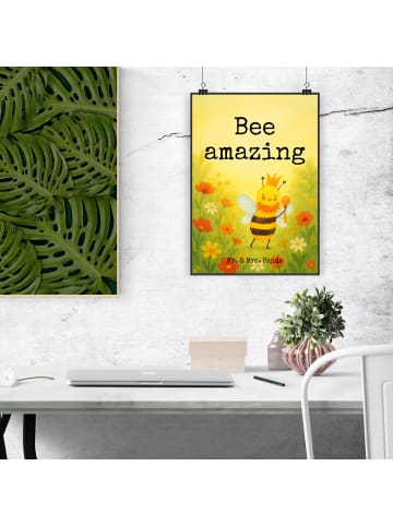 Mr. & Mrs. Panda Bild Biene König Design mit Spruch in Weiß