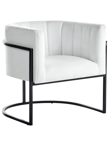 Beliani Sessel LARVIK II in Weiß/Schwarz - (W) 73 x (H) 72 x (L) 66 cm