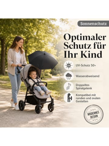 fillikid Sonnenschirm Exklusiv für Kinderwagen & Buggys in Schwarz