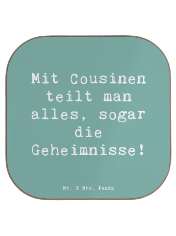 Mr. & Mrs. Panda Untersetzer Gläser Spruch Cousine Geheimnisse m... in Meeresbrise