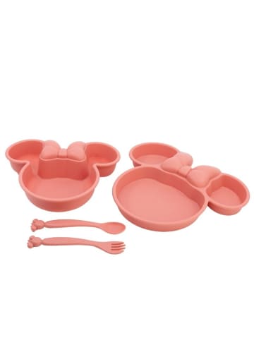 Disney Minnie Mouse Disney Minnie Mouse Kindergeschirr-Set 4-teilig – Teller, Schale in Rosa