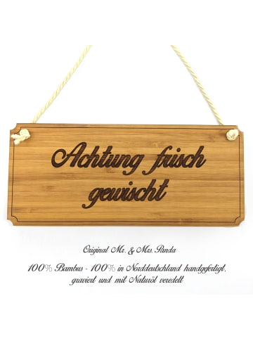 Mr. & Mrs. Panda Wegweiser Achtung frisch gewischt mit Spruch in Keine Angabe