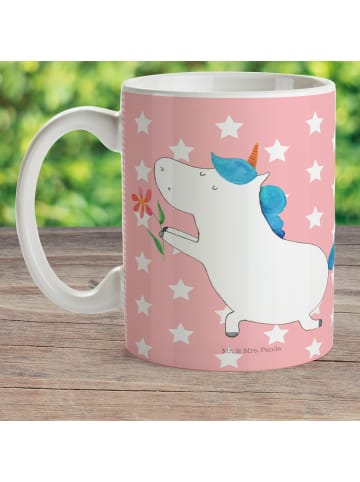 Mr. & Mrs. Panda Plastikbecher Einhorn Blume ohne Spruch in Rot Pastell