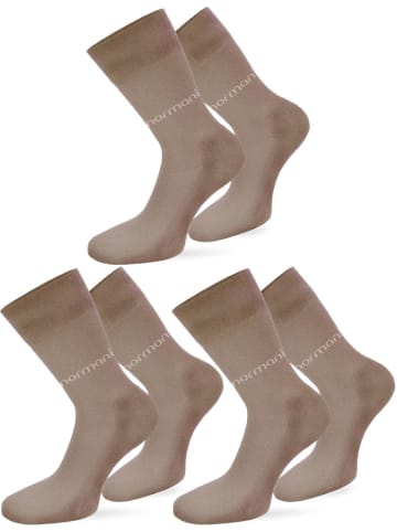 normani 6 Paar Herrensocken mit normani-Logo in Beige