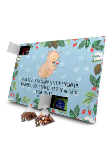 Mr. & Mrs. Panda Tee Adventskalender Capybara Wein mit Spruch in Eisblau