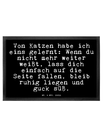 Mr. & Mrs. Panda Fußmatte Von Katzen habe ich... mit Spruch in Schwarz