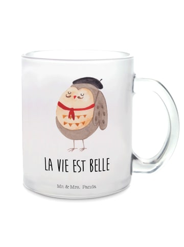 Mr. & Mrs. Panda Teetasse Eule Frankreich mit Spruch in Transparent