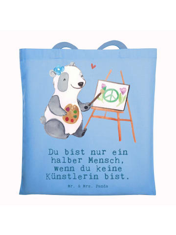 Mr. & Mrs. Panda Jutebeutel Künstlerin Herz mit Spruch in Sky Blue