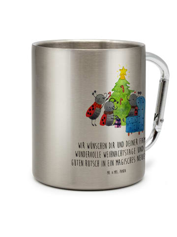 Mr. & Mrs. Panda Kaffeetasse Weihnachten Smörle mit Spruch in Silber