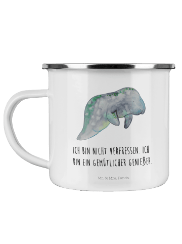 Mr. & Mrs. Panda Kaffeetasse Seekuh Chillen mit Spruch in Weiß