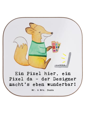 Mr. & Mrs. Panda Untersetzer für Gläser Designer Pixel Kunst mit... in Weiß