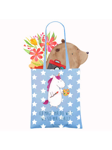 Mr. & Mrs. Panda Baumwollbeutel Einhorn Künstler mit Spruch in Sky Blue