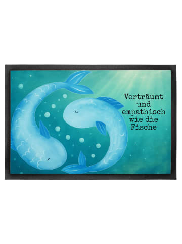 Mr. & Mrs. Panda Fußabtreter Sternzeichen Fische Design mit Spruch in Weiß