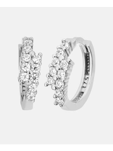 Vanlere Creolen aus 375 Weißgold mit Zirkonia