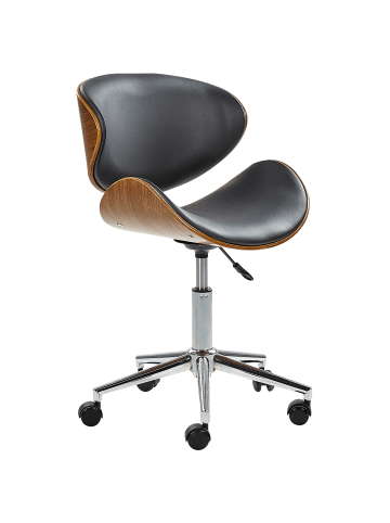 Beliani Bürostuhl ROTTERDAM in Schwarz/Silber/Braun - (W) 49 x (H) 76 x (L) 56 cm