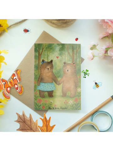 Mr. & Mrs. Panda Grußkarte Bär Freundin Design ohne Spruch in Weiß