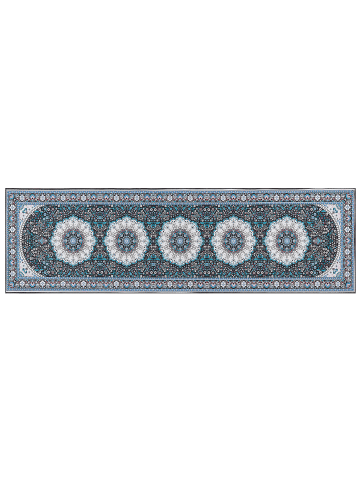 Beliani Kurzflor GEDIZ in Blau/Schwarz - (W) 60 x (L) 200 cm
