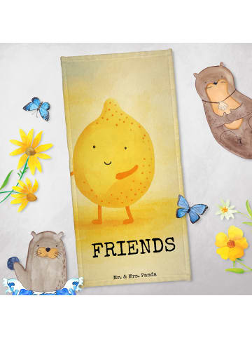 Mr. & Mrs. Panda sporthandtuch Beste Freunde Zitrone Design mit ... in Weiß