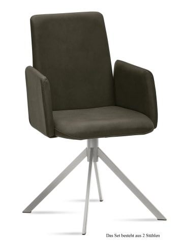 58 aufm Kessel ARMLEHNSTUHL (2er-Set) Dorina 52x92x60 Edelstahl/Anthrazit