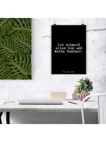 Mr. & Mrs. Panda Poster Ich schmeiß alles hin... mit Spruch in Schwarz