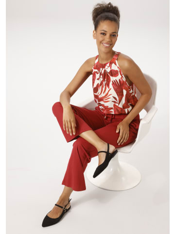 Aniston CASUAL Blusentop in wollweiß-rotdunkelrot-orangerot-pink-rot