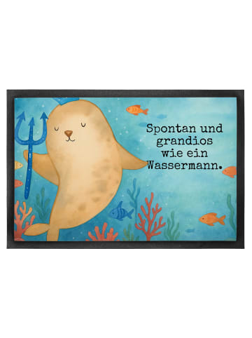 Mr. & Mrs. Panda Fussmatte Sternzeichen Wassermann Design mit Sp... in Weiß