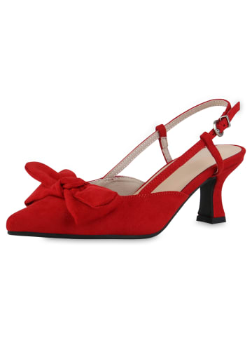VAN HILL Slingpumps Samantha in Rot Velours