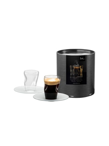 Eisch 2er Set Espressogläser mit Untertassen Unik 100 ml in transparent