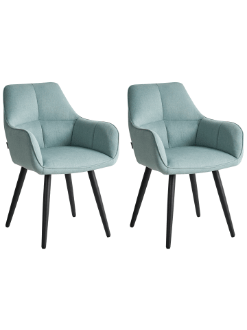 Beliani 2er-Set Esszimmerstuhl TIRANO in Grün/Schwarz