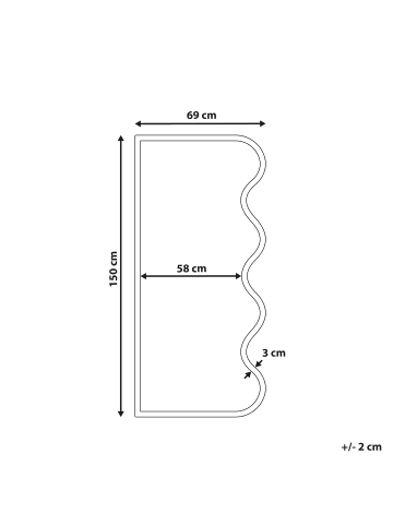 Beliani Wandspiegel MURAT in Braun - (W) 69 x (H) 150 x (L) 3 cm