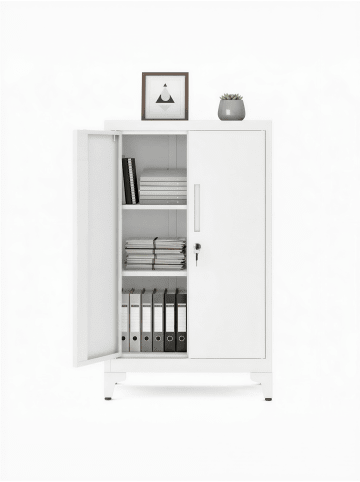 SONGMICS Aktenschrank Berend in Weiß - (B)60.1 x (H)99 x (T)40.2 cm