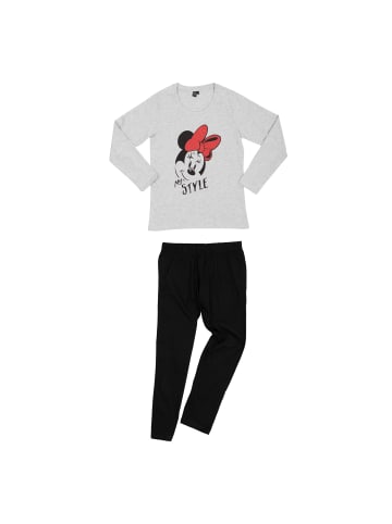 Disney Disney Minnie Mouse Schlafanzug  Langarm in grau/schwarz