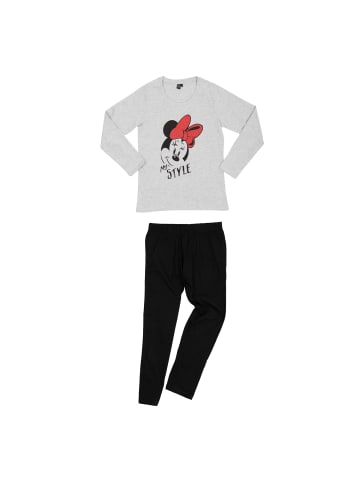 United Labels Disney Minnie Mouse Schlafanzug  Langarm in grau/schwarz