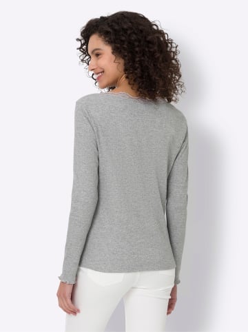 Heine Langarm-Shirt in hellgrau-meliert